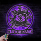 Custom Name Rose Garden, Metal Wall Signs With RGB Led Light