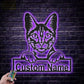 Custom Name Savannah Cat, Metal Wall Signs With RGB Led Light