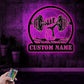 Custom Name Sign Home Decor Cross Fitness Gym Workout Room, Metal Wall Signs With RGB Led Light