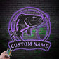 Custom Name Snapper Fishing Fish Pole Metal Wall Signs With RGB Led Light