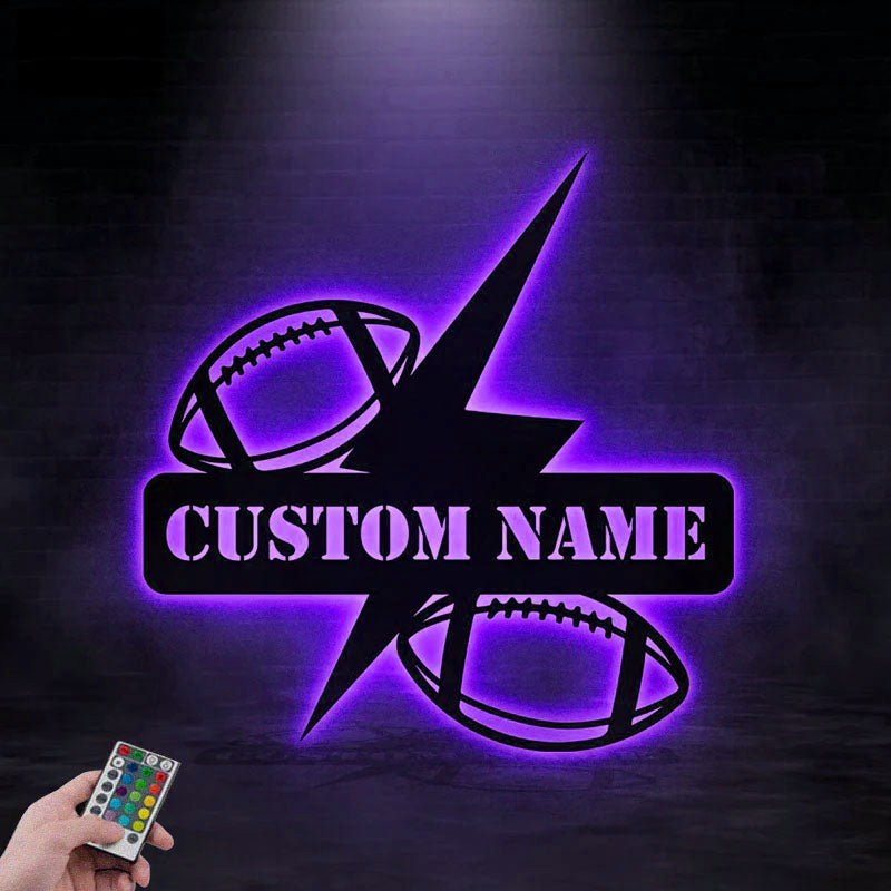 Custom Name Sport Player Home Decor, Metal Wall Signs With RGB Led Light
