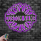 Custom Name Sunflower Name Sign Decoration For Room, Metal Wall Signs With RGB Led Light