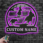 Custom Name Team Roper Name Sign Decoration For Room, Metal Wall Signs With RGB Led Light