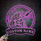 Custom Name Tiger Muskellunge Fishing Fish Pole Metal Wall Signs With RGB Led Light
