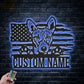 Custom Name US Basenji Dog, Metal Wall Signs With RGB Led Light