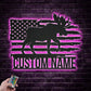 Custom Name US Moose Metal Wall Signs With RGB Led Light