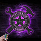Custom Name Workshop Name Sign Home Decor Mechanic Repair Metal Wall Signs With RGB Led Light