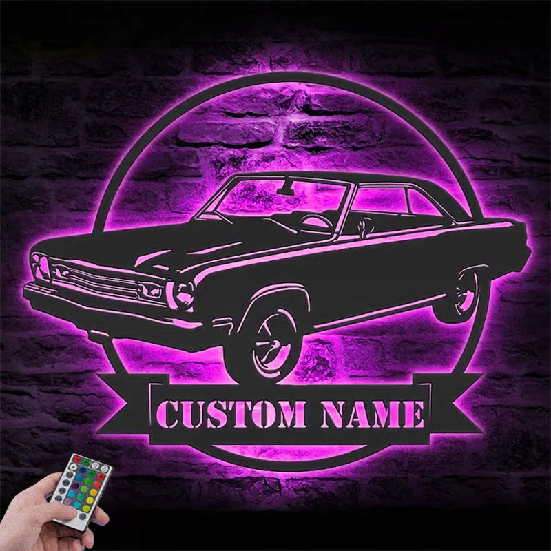Custom Namer Mechanic Repair Decoration Repairman Metal Wall Signs With RGB Led Light