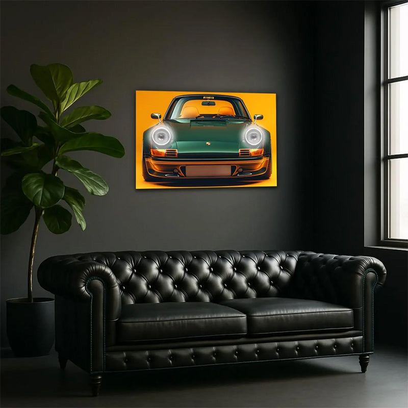 LED Retro Car Wall Art – UV-Printed Acrylic with Dimmer Remote