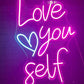 Love Yourself Inspirational Quote Neon Wall Art - LEDTOT