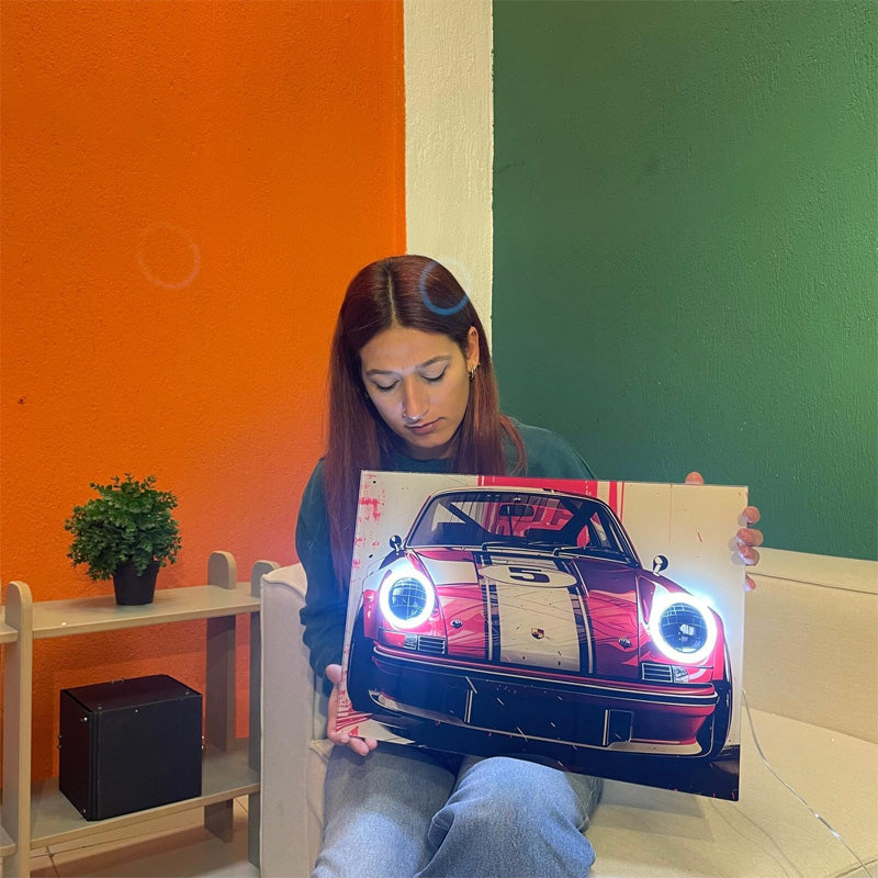 Neon LED Car Sign – Acrylic Wall Decor (Includes Mounting)