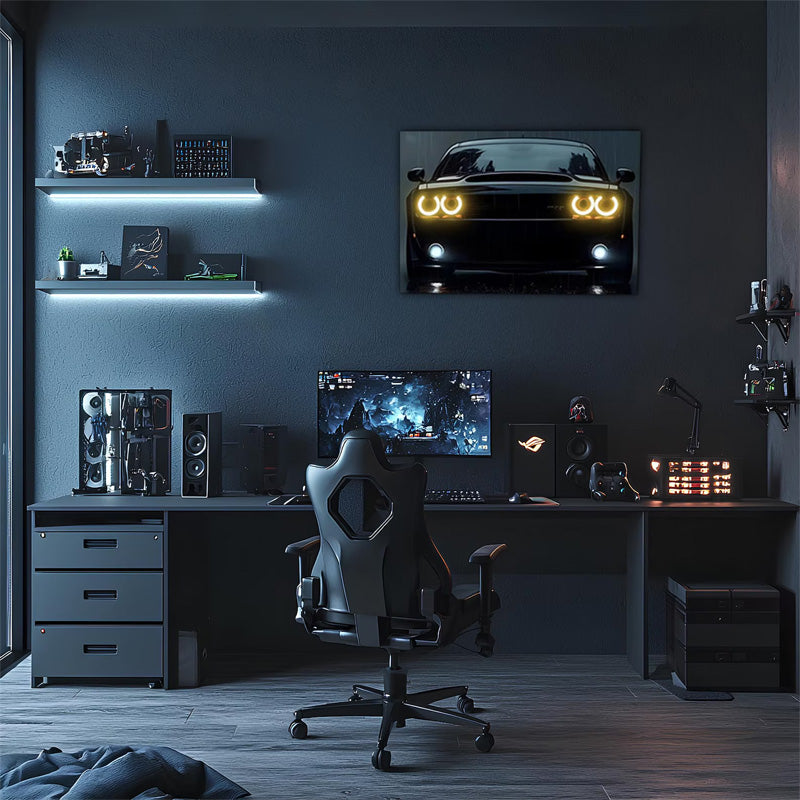 Neon Sports Car LED Wall Art Canvas - LEDTOT