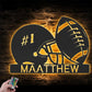 Personalized American Football Helmet, Metal Wall Signs With RGB Led Light