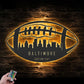 Personalized Baltimore Skyline American Football, Metal Wall Signs With RGB Led Light
