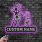 Personalized Biker Father And Son Metal Wall Signs With RGB Led Light