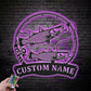 Personalized Common Snook Fishing Fish Pole Metal Wall Signs With RGB Led Light