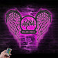Personalized Couple Angel Wings Name Date Metal Wall Signs With RGB Led Light