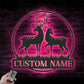 Personalized Couple Reindeer Deer Hunting, Metal Wall Signs With RGB Led Light