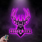 Personalized Deer Head Metal Wall Signs With RGB Led Light