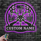 Personalized Deer Skull Hunting Metal Wall Signs With RGB Led Light