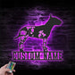 Personalized FLoral Bull Terriers Metal Wall Signs With RGB Led Light