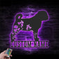 Personalized FLoral Pug, Metal Wall Signs With RGB Led Light