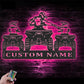Personalized Father Son ATV Quad Motocross Biker, Metal Wall Signs With RGB Led Light