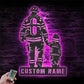 Personalized Father Son Firefighter Metal Wall Signs With RGB Led Light
