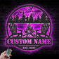 Personalized Fire Pit Lake House Metal Wall Signs With RGB Led Light