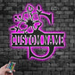 Personalized Floral Alphabet S Metal Wall Signs With RGB Led Light