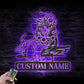 Personalized Flower Tiger Metal Wall Signs With RGB Led Light
