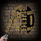 Personalized Football Player Metal Sign, Metal Wall Signs With RGB Led Light
