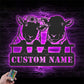 Personalized Funny Valentine Couple Sheep Love Farmhouse Metal Wall Signs With RGB Led Light