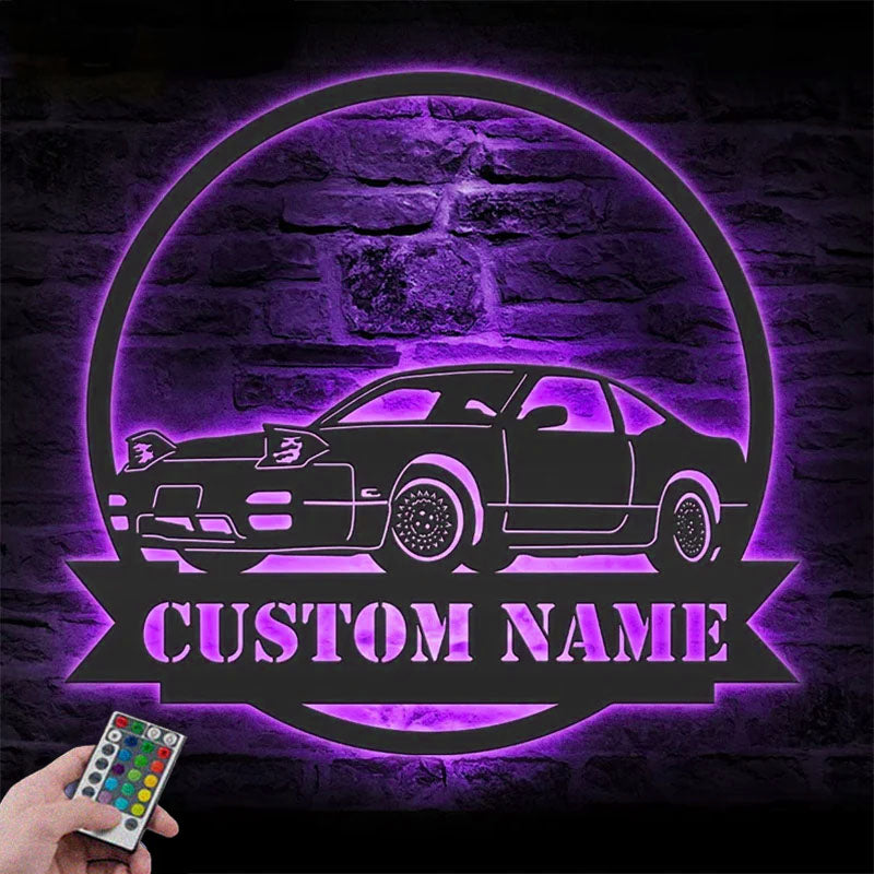 Personalized Garage Metal Wall Signs With RGB Led Light