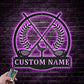 Personalized Golf Player Name Sign Decoration, Metal Wall Signs With RGB Led Light