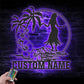 Personalized Hula Dancer Hawaiian Flower Scene,  Metal Wall Signs With RGB Led Light
