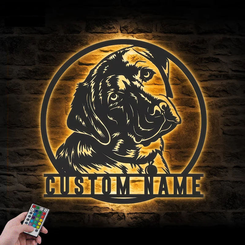 Personalized Labrador Retriever, Metal Wall Signs With RGB Led Light