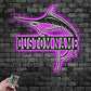 Personalized Marlin Fish Metal Wall Art Sign Decoration For Room With LED Light