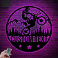 Personalized Motocross Biker Metal Wall Signs With RGB Led Light