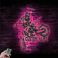 Personalized Motocross Biker, Metal Wall Signs With RGB Led Light