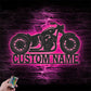 Personalized Motocross Biker, Metal Wall Signs With RGB Led Light