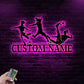 Personalized Name Soccer Girl Metal Wall Signs With RGB Led Light