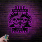 Personalized Ride Together Skull Couple Metal Sign With Colorful LED Lights, Metal Wall Signs With RGB Led Light