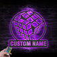 Personalized Rubik's Cube Metal Wall Signs With RGB Led Light