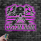 Personalized US Carpenter Skull Metal Wall Signs With RGB Led Light