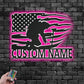 Personalized US Firefighter Kneeling Name Sign Decoration For Room Metal Wall Signs With RGB Led Light