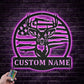 Personalized US Flag Deer Hunting Metal Wall Signs With RGB Led Light
