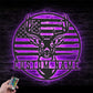 Personalized US Patriotic Deer Hunting Metal Wall Signs With RGB Led Light