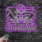 Personalized US Plumber Skull Metal Wall Signs With RGB Led Light