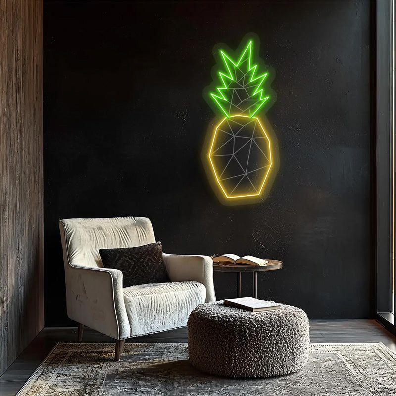 Pineapple Neon Sign – Tropical LED Wall Decor for Kitchen & Kids’ Rooms